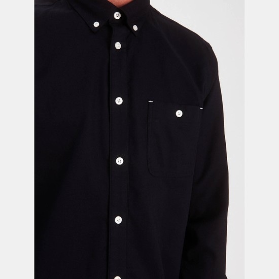 Aigle Long-sleeved Tencel Shirts Men Black ZA-15078